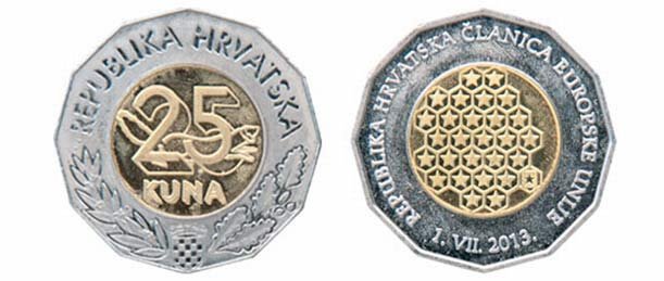 Croatia Currency 25 Kuna Coin